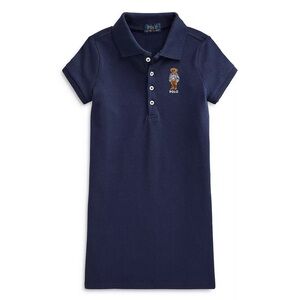 Polo by Ralph Lauren Navy Girls' Polo Dress with Bear Patch